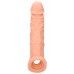 Телесная насадка с кольцом Penis Extender with Rings - 21 см.