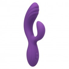 Фиолетовый вибромассажер-кролик Stella Liquid Silicone “C” Curve - 19 см.