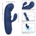 Синий вибромассажер-кролик Cashmere Silk Duo - 16,5 см.