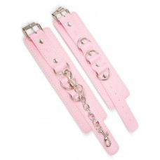 Розовые наручники с регулировкой на цепочке