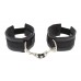 Чёрные полиуретановые наручники Luxurious Handcuffs