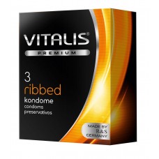 Ребристые презервативы VITALIS PREMIUM ribbed - 3 шт.