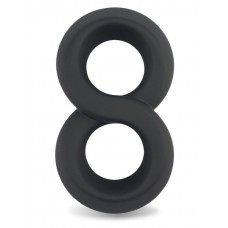 Черное двойное эрекционное кольцо Ultra Soft Platinum Cure Silicone Cockring
