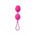 Розовые рельефные вагинальные шарики со шнурком