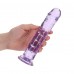 Фиолетовый фаллоимитатор Crystal Clear на присоске - 22 см.