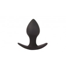 Чёрная анальная пробка с широким основанием Sex Expert - 8 см.