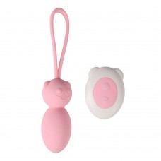 Розовые вагинальные шарики с петлёй и пультом ДУ