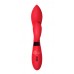 Красный вибратор Gina с клиторальным отростком - 20 см.