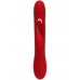 Красный ударный вибратор Anal G-Hit с анальной цепочкой - 24 см.