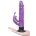 Фиолетовый вибратор-кролик с присоской Deluxe Bunny - 21 см.