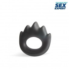 Черное эрекционное кольцо в форме пламени