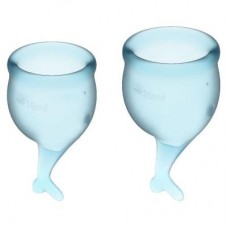 Набор менструальных чаш, 2шт Satisfyer Feel secure Menstrual Cup Light Blue Голубой, J1766-3