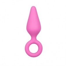 Pink Buttplugs With Pull Ring - Medium ET215PNK