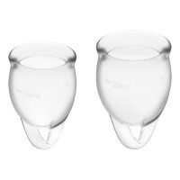 Набор менструальных чаш, 2шт Satisfyer Feel confident Menstrual Cup Transparent Прозрачный, J1762-2