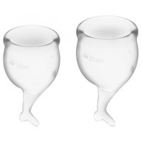 Набор менструальных чаш, 2шт Satisfyer Feel secure Menstrual Cup Transparent Прозрачный, J1766-2