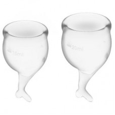 Набор менструальных чаш, 2шт Satisfyer Feel secure Menstrual Cup Transparent Прозрачный, J1766-2