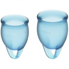 Набор менструальных чаш, 2шт Satisfyer Feel confident Menstrual Cup Light Blue Голубой, J1762-3