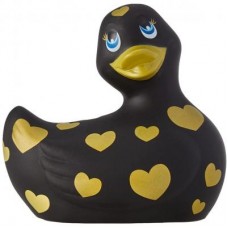 Вибратор-уточка Big Teaze Toys I Rub My Duckie 2.0, черно-золотистый E29016 (жен. вибратор)