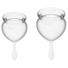 Набор менструальных чаш, 2шт Satisfyer Feel good Menstrual Cup Transparent  Прозрачный, J1763-2