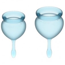 Набор менструальных чаш, 2шт Satisfyer Feel good Menstrual Cup Light Blue Голубой, J1763-3