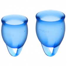 Набор менструальных чаш, 2шт Satisfyer Feel confident Menstrual Cup blue Голубой, J1762-6