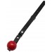 Кляп-шарик (пластик), ремешки на кожаной подкладке, чёрно-красный, размер универсальный