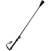 Стек с плетёной ручкой, наконечник «хлопушка», чёрный, 825 мм