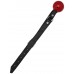 Кляп-шарик (пластик), ремешки на кожаной подкладке, чёрно-красный, размер универсальный