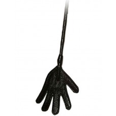 Стек с плетёной ручкой, наконечник «ладошка», чёрный, 850 мм