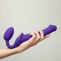 Страпон Strap-On-Me Semi-Realistic гнущийся, фиолетовый M, 18 см (A)