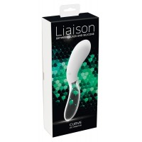 Вибратор Liaison Curve LED, стеклянный, двусторонний, 20,5 см