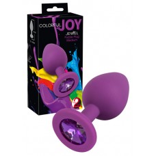 Втулка анальная с фиолетовым кристаллом Colorful Joy фиолетовая