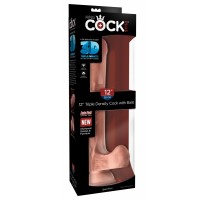 Фаллоимитатор King Cock Plus Triple Density реалистик, с мошонкой, 30 см