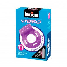 Виброкольцо Luxe Vibro Бешеная Гейша + презерватив 1 шт.