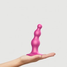 Фаллоимитатор Strap-On-Me Dildo Plug Beads Framboise металлик S, 14 см