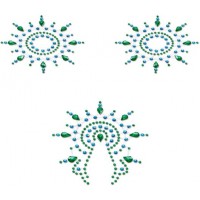Breast & Pubic Jewelry Стикер Crystal Stiker зеленый и синий в наборе 3 шт