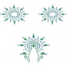 Breast & Pubic Jewelry Стикер Crystal Stiker зеленый и синий в наборе 3 шт
