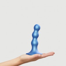 Фаллоимитатор Strap-On-Me Dildo Plug Balls синий металлик S, 13,8 см