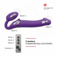 Вибрострапон Strap-On-Me с 3 моторами, фиолетовый, XL, 18 см