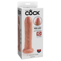 Фаллоимитатор King Cock Uncut реалистик, с подвижной крайней плотью, 18 см