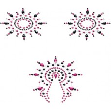 Breast & Pubic jewelry Стикер Crystal Stiker черный и розовый в наборе 3 шт