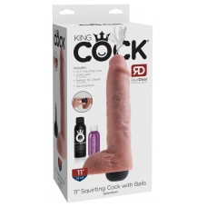 King Cock Фаллоимитатор-реалистик 11" Squirting с яичками