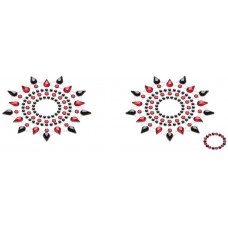 Breast & Pubic Jewelry Стикер Crystal Stiker черный + красный в наборе 2 шт