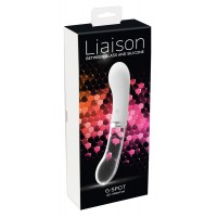 Вибратор G-точки Liaison LED, стеклянный, двусторонний, 18 см