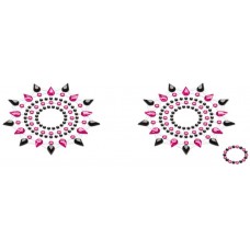 Breast & Pubic Jewelry Стикер Crystal Stiker черный + розовый в наборе 2 шт
