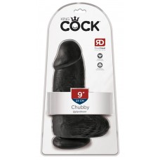 Фаллоимитатор King Cock реалистик, с присоской, черный, 23 см